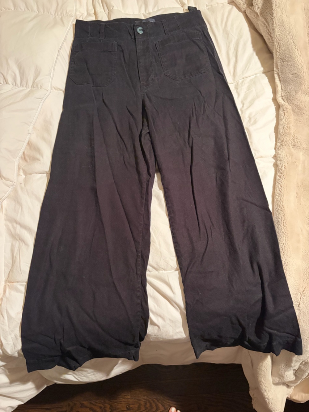 Anthropologie Maeve Black Wide-Leg Trousers